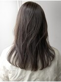 ブリーチなし切りっぱなしボブミディアムレイヤーボブ秋カラー