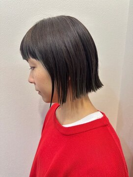 美容室ヒラトヤ 都南店 大人可愛いナチュラルブラウンミニボブ透明感小顔20代30代