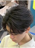 名古屋毛流れセンターパートニュアンスパーマフェザーパーマ30代