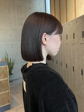 #ボブ#切りっぱなしボブ#ロブ#チョコレートブラウン#耳かけボブ