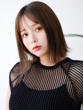 エインアンリー 明治神宮前(AIN.ANLY.) ☆大人ガーリーダークアッシュミディアムレイヤーカット韓国ヘア