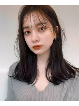 ミシェリー(misherry) #まとまるシースルーバング#モテヘアショコララテカラー#池袋