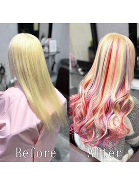 あるじゃんすー 横浜店 ユニコーンカラーハイライト#シールエクステ#大人ガーリー#横浜