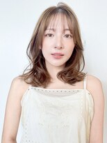 ビーチ(BEACH) ★デジタルパーマ韓国風レイヤーセミロングミルクティーブロンド
