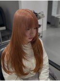 ナチュラルレイヤーカット×ブリーチでつくるアスカ風カラー