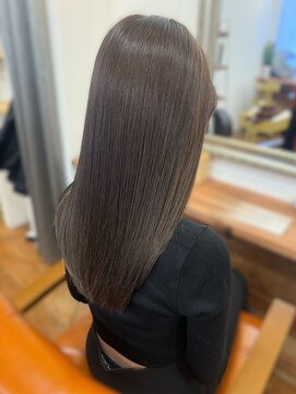 リアン 横須賀中央店(Lien) 髪質改善カラー 縮毛矯正 グレージュ ロング ツヤ髪 20代　30代