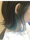 【HAZUKI STYLE】外ハネボブ×インナーグリーン、ブルー☆