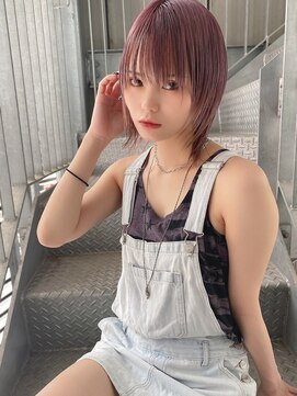 リアイス(Re:ICE) ミニウルフ/くすみブルー/流れるレイヤー/インナーハイライト