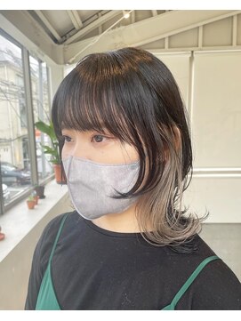 アクアオモテサンドウ(ACQUA omotesando) ＊ネオウルフカットインナーカラーミルクティーベージュ×黒髪