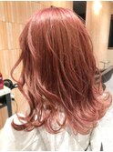 ペールピンク×ダブルカラー×ブリーチ×