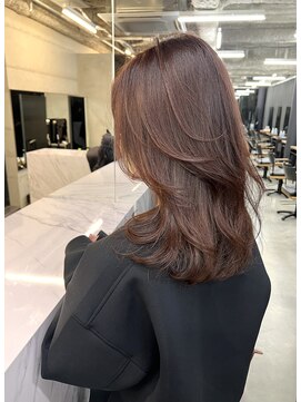 アリュウル 表参道(ALLURE) ピンクベージュ韓国デジタルパーマくびれヘアレイヤーカット千葉