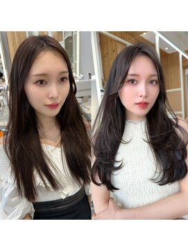 アフロートリノ(AFLOAT Leino) 大人可愛い韓国ヘアレイヤーカット　似合わせ小顔顔まわり#