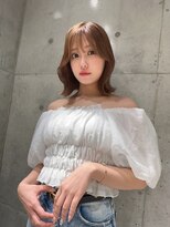 ロンド レア 天神大名店(Lond Le’a)&nbsp;ブリーチなしミルクティベージュ透明感カラー髪質改善くびれボブ