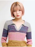 ミディアムヘア/ショコラベージュ/ボブルフ/新宿駅