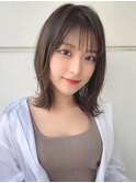 顔周りレイヤーカット小顔ボブルフ/黒髪地毛風カラー/池袋