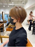 大人ショートボブ丸みショートカットマッシュショート前髪あり