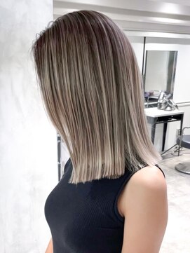 シオン(shion) くすみベージュ秋色ワンレンオリーブカラー_ba398631