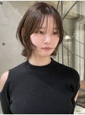 韓国ヘアグレージュカラーブリーチ無し髪質改善イヤリングカラー