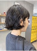 黒髪パーマ/パーマ女子/ボブパーマ/ニュアンスパーマ