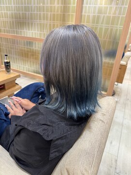 アドラーブル 長岡リップス旭岡店(adorable) 20代30代大人かわいい艶感透明感ブルーエンドシルバー