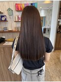 モカブラウンカラー似合わせカットロング