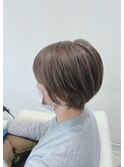 大人ショートボブ丸みショートマッシュショート白髪ぼかし