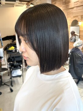 レリコ ニド(Relico-nid) 髪質改善20代30代 地毛風矯正黒髪ナチュラルタッセルボブ