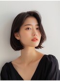 レイヤーボブ_外ハネボブ大人かわいいヘアペールベージュ
