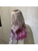 【奈良/inni hair】シルバーピンクグラデーション