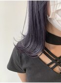 【Zina札幌】フリンジウェーブ前髪大人かわいいネイビーブルー