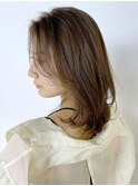 グレージュフェミレイヤー_くびれヘアビタミンカラー_ba341531
