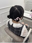 【ヘアメ】夏にぴったり！編み込みツインお団子＊新井