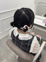 【ヘアメ】夏にぴったり！編み込みツインお団子＊新井
