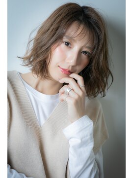 カバーヘア 上尾西口店(COVER HAIR) ショコラブラウン大人可愛い抜け感くびれボブルフv上尾30代40代