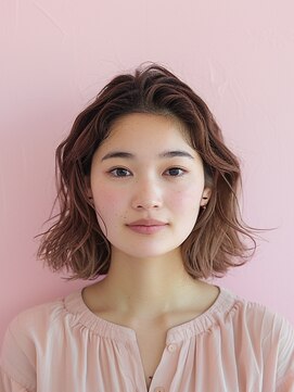 レヴ 草加店(LEV.) イメチェンホワイトブロンド美髪ワイドバング外ハネボブ