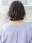 ■ぱっつん前髪くすみベージュ外ハネボブウルフ709越谷20代30代