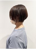 丸みショート×グレージュカラー
