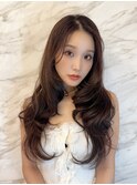 大人色っぽ中華美女ワンホンヘア×モカベージュ