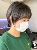 武蔵小杉前髪あり丸みショートヘア小顔効果の顔まわりカット
