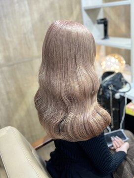 ラピス 新宿(Lapis) 【Lapis新宿】ピンクミルクティーベージュ/ケアブリーチカラー