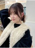 韓国前髪顔周り×ハッシュレイヤー　暗めカラー/酸性ストレート