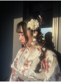 編みおろしヘアアレンジ