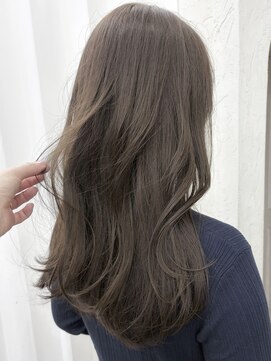 ヘアーアイスカルテット(HAIR ICI QUARTET) ブリーチなし秋カラーヘーゼルベージュくびれロングレイヤー