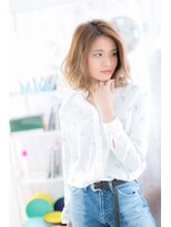 ミック ヘアアンドメイク アップ 駒込店(miq Hair&Make up)&nbsp;クールグラマラス！ブリーチオンカラー格上げ大人ボブ