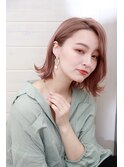 [OCEAN Hair&Life藤原純] ワンレン外ハネピンクグレージュ☆