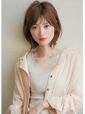 大人可愛い20代30代40代黒髪前下がりひし形小顔ボブ丸みショート