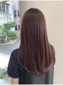 レッドブラウン/ツヤ髪/透明感カラー／チェリーレッド