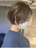 クールショートボブミニボブケアブリーチマッシュベージュカラー