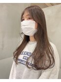 毛先ワンカール　ナチュラルベージュ　バニラベージュ 透明感