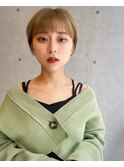 ショコラアッシュヘルシースタイルふんわりカールくびれヘア小顔